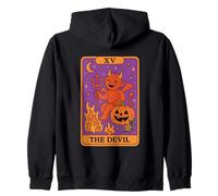 Il Diavolo Tarocchi Halloween Mischief Felpa con Cappuccio