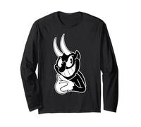 Il Diavolo Vintage Cartoon Maglia a Manica