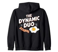 Il dinamico Duo Bacon Eggs Funny Breakfast Lover Felpa con Cappuccio