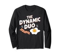Il dinamico Duo Bacon Eggs Funny Breakfast Lover Maglia a Manica
