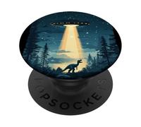 Il dinosauro preistorico incontra gli UFO per divertimento a tema spaziale PopSockets PopGrip Adesivo