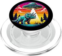 Il dinosauro triceratopo ha rapito il rapimento di astronavi aliene PopSockets PopGrip per MagSafe