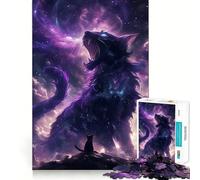 Il Dio Viola dei Gatti Puzzle da 1000 Pezzi per Adolescenti Gioco di Logica Divertimento Tranquillo Bordi Lisci Regalo Creativo 38x26cm