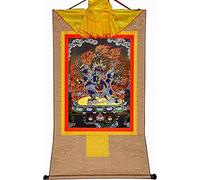 Il dipinto tibetano Don Carver Appeso a parete Thangka buddista tibetano tantrico, Mahakala a sei braccia, arazzo buddista in broccato con stampa a caldo for Zen (Colore: Blu, Dimensioni: Medio (62 (C