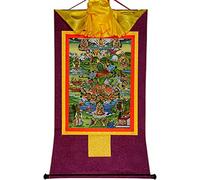 Il dipinto tibetano Don Carver Appeso a parete Thangka buddista tibetano tantrico, otto forme di tara verde, arazzo buddista in broccato con stampa a caldo for Zen (colore: rosso, dimensione: Me (col