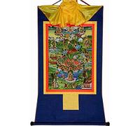 Il dipinto tibetano Don Carver Appeso a parete Thangka buddista tibetano tantrico, otto forme di tara verde, arazzo buddista in broccato con stampa a caldo for Zen (colore: rosso, dimensione: Me (col