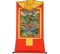 Il dipinto tibetano Don Carver Appeso a parete Thangka buddista tibetano tantrico, otto forme di tara verde, arazzo buddista in broccato con stampa a caldo for Zen (colore: rosso, dimensione: Me (col