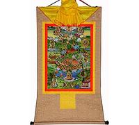 Il dipinto tibetano Don Carver Appeso a parete Thangka buddista tibetano tantrico, otto forme di tara verde, arazzo buddista in broccato con stampa a caldo for Zen (colore: rosso, dimensione: Me (col