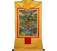 Il dipinto tibetano Don Carver Appeso a parete Thangka buddista tibetano tantrico, otto forme di tara verde, arazzo buddista in broccato con stampa a caldo for Zen (colore: rosso, dimensione: Me (col