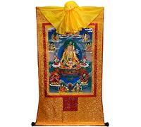 Il dipinto tibetano Don Carver Arazzo tibetano Thangka fatto a mano Padmasambhava Buddista Thangka Broccato for Zen (Colore: Oro, Taglia: M) (Colore: Blu, Taglia: M) (Colore: Blu, Taglia (Color : One