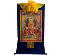Il dipinto tibetano Don Carver Arazzo tibetano Thangka fatto a mano Śākyamunifor Altare buddista Zen Meditazione (Colore: Blu, Dimensioni: M)