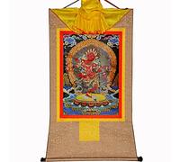 Il dipinto tibetano Don Carver Kurukulla, Madre Buddha, Pittura tibetana Thangka, Broccato buddista Thangka (Colore: Rosso, Dimensioni: Piccolo (35 cm*27 cm)) (Colore: Blu, Dimensioni: Sma (Color : B