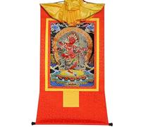 Il dipinto tibetano Don Carver Kurukulla, Madre Buddha, Pittura tibetana Thangka, Broccato buddista Thangka (Colore: Rosso, Dimensioni: Piccolo (35 cm*27 cm)) (Colore: Blu, Dimensioni: Sma (Color : R