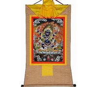 Il dipinto tibetano Don Carver Mahakala a sei braccia, arte della pittura Thangka tibetana, broccato Thangka buddista (colore: blu, dimensioni: piccolo (35 cm * 27 cm)) (colore: blu, dimensioni: grand