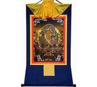 Il dipinto tibetano Don Carver Manjusri, Buddha della saggezza, pittura tibetana Thangka, broccato buddista Thangka, tipo nero (colore: blu, dimensioni: piccolo (35 cm * 27 cm)) (colore: rosso, (Colo