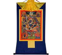 Il dipinto tibetano Don Carver Palden Lhamo (Dea gloriosa, Remati, Protettrice della saggezza), Broccato Thangka, for Zen (Colore: Rosso, Dimensioni: Grande (85 cm * 63c (Col (Color : Blu, Size : La