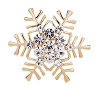 Il distintivo della spilla del fiocco di neve del strass Natale è adatto per la giacca sciarpa borsa ciondolo accessori fascino, colore dorato ecologico e praticoTrattamento ingegnoso