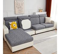 Il divano, Copridivano di ricambio for cuscino del sedile del divano, elasticizzato, jacquard goffrato, blu, XL(Grey,Chaise(160-190cm))