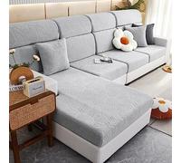 Il divano, Copridivano elasticizzato in jacquard for cuscino singolo, multicolore, diverse misure(Greyc,Medium)