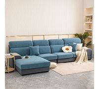 Il divano, Copridivano elasticizzato universale con fondo elastico multicolore, diverse misure(Bluea,X-L)