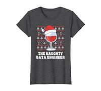 Il Divertente Natale di Naughty Data Engineer Maglietta, Donna, Grigio Scuro, 3XL