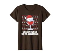 Il Divertente Natale di Naughty Data Engineer Maglietta, Donna, Marrone, 3XL
