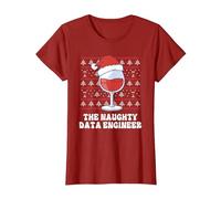Il Divertente Natale di Naughty Data Engineer Maglietta, Donna, Mirtillo Rosso, 3XL