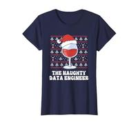 Il Divertente Natale di Naughty Data Engineer Maglietta, Donna, Navy, 3XL