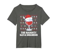 Il Divertente Natale di Naughty Data Engineer Maglietta, Donna Plus-Size, Asfalto, 3X