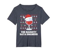 Il Divertente Natale di Naughty Data Engineer Maglietta, Donna Plus-Size, Pervinca, 6X