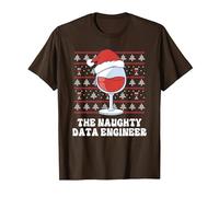 Il Divertente Natale di Naughty Data Engineer Maglietta, Uomo, Marrone, 3XL