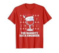 Il Divertente Natale di Naughty Data Engineer Maglietta, Uomo, Rosso, 3XL