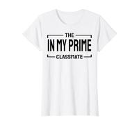 Il Divertimento degli Studenti Universitari in My Prime Classmate Back To School Maglietta con Stampa Grafica Economica, Donna, Bianco, M