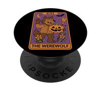 Il divertimento di Halloween dei Tarocchi del lupo mannaro XIII PopSockets PopGrip Adesivo