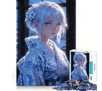 Il dolce abbraccio dell'inverno︰ Ragazza anime in kimono Puzzle da 1000 pezzi per adulti Gioco stimolante per la mente Superficie liscia senza sbavature Hobby affascinante per i momenti di ozio