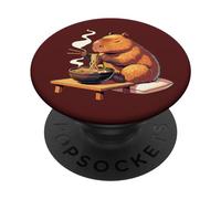 Il dolce Capibara mangia i noodles Ramen Capibara Ramen PopSockets PopGrip Adesivo