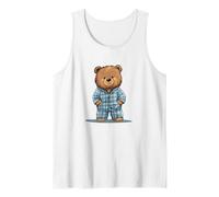 Il Dolce Sonno Ti aspetta con Questo Costume da Orso Pigiama Canotta, Uomo, Bianco, S