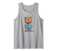 Il Dolce Sonno Ti aspetta con Questo Costume da Orso Pigiama Canotta, Uomo, Grigio Melange, XL