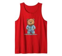 Il Dolce Sonno Ti aspetta con Questo Costume da Orso Pigiama Canotta, Uomo, Rosso, L