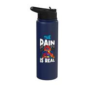 Il dolore è un vero e proprio divertente costruttore di mattoncini Stainless Steel Insulated Water Bottle