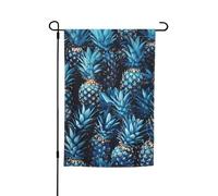 Il doppio blu della bandiera del giardino della stampa dell'ananas ha parteggiato le bandiere dell'iarda
