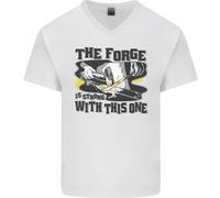 Il Fabbro La Fucina È Forte Con Questo Uno T-Shirt In Cotone A V Per Uomo