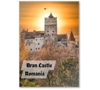 Il famoso castello medievale di crusca, noto come Castello di Dracula, in Transilvania., Design 1, magnete da frigorifero