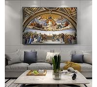Il famoso dipinto su tela di Raffaello Poster Disputa del Santissimo Sacramento Soggiorno Stampato Wall Art Canvas Poster Art27.5"x39.3"(70x100cm) Senza cornice
