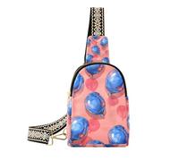 Il fanny del corpo del pallone blu della pesca di sentimento della pittura a olio alla moda imballa la borsa del corpo impermeabile per la donna per il, Pittura a olio sensazione Peach blu palloncino,