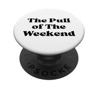 Il fascino del fine settimana Retro Nero Tipografia Design PopSockets PopGrip Adesivo