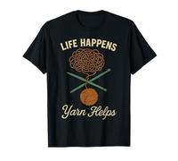 Il Filato Life Happens Aiuta a Lavorare a Maglia e Uncinetto Divertenti Maglietta