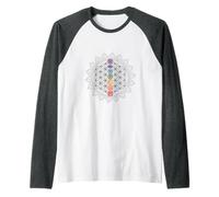 Il Fiore della Vita e dei Chakra Maglia con Maniche Raglan