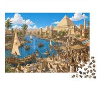 Il fiume Nilo nell'antico Egitto Puzzle 1000 Pezzi,Cartone Di Qualità,Sfida Impossibile,Gioco Educativo Piramide,Adulti E Ragazzi,Decorazione Casa,Idea Regalo,dai 14 Anni,Antistress 70x50cm