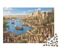 Il fiume Nilo nell'antico Egitto Puzzle 1000 Pezzi,Gioco Educativo,Antistress,Idea Regalo Piramide,Sfida Impossibile,Cartone Di Qualità,dai 14 Anni,Adulti E Ragazzi,Decorazione Casa 52x38cm
